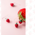 wholesale S925 Sterling Silver Korean Style Small Fresh Diamond-Inlaid Strawberry Earrings Cute Girly Heart Jewelry Accessories G1308-0-3