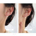 wholesale S925 Sterling Silver Fresh and Sweet Ins Style Niche Design Heart-shaped Tassel Threaded Ear Hook M06453-0-1