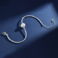 wholesale S925 Sterling Silver Mini-Batch Custom Pearl Crushed Silver Bracelet, Panyu Fine Craft Jewelry Factory's Xiaohongshu Viral Hit-0-1