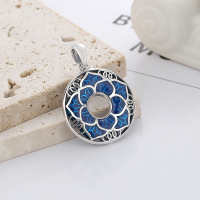 wholesale S925 Silver Enamel Exquisitely Crafted Vintage-style Lotus Peace Buckle Pendant Necklace-YP105M single pendant approximately 9.3g 99 silver
