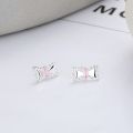 wholesale S925 Silver Cloud Tide Pavilion Fashion Cross-border Ins Style Pink Zircon Bow Tie Fresh and Trendy Earrings Ear Studs-0-1