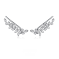 wholesale 925 Sterling Silver Leaf Earrings with Zircon Cross-borderIns Style Wholesale for Women-0-0