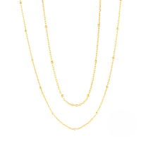 wholesale S925 Sterling Silver Beaded Chain Women's Layering Necklace, Fast Selling Fashion Versatile Simple Collarbone Jewelry-gold