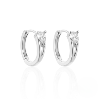 wholesale S925 Sterling Silver Double Layer Hollow Teardrop Zircon Flower Ear Cuff, A Popular Korean Style Accessory-Platinum #1 925 Silver