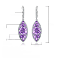 wholesale S925 Silver Luxury Natural Amethyst Gemstone Earrings, Group Setting Design, High-End and Personalized Earrings-0-5