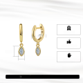 wholesale S925 Sterling Silver Marquise White Zircon Drop Earrings Luxury Elegant Earrings Direct Factory Wholesale-0-3