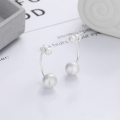 wholesale S925 Silver Korean Version Dongdaemun Ins Style Spherical Brushed Matte Trendy Design Earring Ear Clip-0-2
