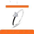 wholesale S925 Silver Heart Moissanite Ring, Light Luxury Two-Tone Shank Design, Non-Fading Women's Ring, Hot Selling in Stock-0-0