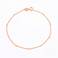 wholesale S925 Sterling Silver, Gold Bead, Versatile Layering Bracelet, Ins Style, Minimalist Design, High-end Accessory-Rose gold
