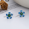 wholesale S925 Sterling Silver Ethnic Style Ethereal Floral Floral Resin Enamel Filigree Flower Long Tassel Earrings for Women-0-2