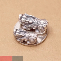 wholesale Sterling Silver 999 3D Hard Silver Wealth-Inviting Piyao Spacer Beads, Thai Silver Accessories DIY Handmade Red Cord Braided Silver Jewelry Accessories-0-1