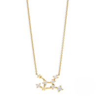 wholesale S925 Sterling Silver New Zodiac Star Pendant Necklace With Zircons, Trendy And Popular-Gold-Virgo 925 silver
