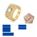 wholesale Metal material at the beginning --- Wholesale source manufacturer for cross-border hot-selling new 2-carat moissanite men's ring, hip-hop men's-0-5