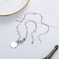 wholesale S925 Sterling Silver Unisex Korean Retro Chic Style Donut Element Accent English Round Pendant Necklace-0-1