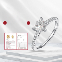 wholesale S925 Sterling Silver Fashion 1-carat Moissanite Engagement Ring with GRA Certificate, Fat Triangle Moissanite Ring-1 carat moissanite ring  US size 8 (domestic size 17)