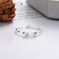 wholesale S925 Sterling Silver Bamboo Ring, Adjustable Stackable Index Finger Ring, Niche Luxury, Direct from Manufacturer-0-3