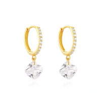 wholesale S925 Sterling Silver Classic Zircon-encrusted Ultra-sparkling Hoop Earrings,。-Gold#2 925 Silver