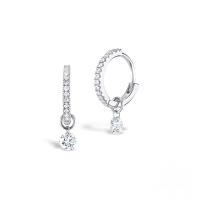 wholesale S925 Sterling Silver Zircon Ear Hoops, Cross-border Hot Sales, Elegant And Versatile Fashion Ear Clasps-Platinum-Style 3 925 Silver