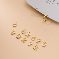 wholesale S925 Silver 26 Letters Diamond-Inlaid Ear Studs Korean Style Simple and Elegant Single Pendant for Women D9558-S925 Silver G A Silver