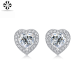wholesale Metal S925 Sterling Silver Bonding Earrings Moissanite Heart Shape New Style Earrings Elegant Live Streaming Best Seller Bulk Stock Wholesale-0-1