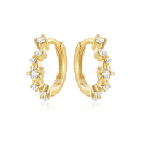 wholesale S925 Sterling Silver Rainbow Colored Star Moon Earrings With Zircon Accents For Daily Wear-Gold#2 925 Silver