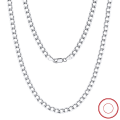 wholesale S925 Sterling Silver Cloud-Pull Jewelry 5mm Side Cut Chain Necklace, Minimalist and Trendy Hip-Hop Style for Men-0-4