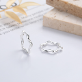 wholesale S925 Sterling Silver European and American Minimalist Wave Lace Geometric Fresh Design Versatile Earrings-0-1