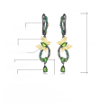 wholesale S925 Silver Secret Garden Designer Butterfly Earrings, Natural Style with Genuine Gemstone Diopside Ear Drops-0-4