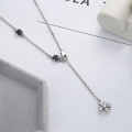 wholesale S925 Sterling Silver Retro Hip-Hop Punk Style Black Zircon Pattern Cross Pendant Necklace for Men-0-3
