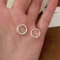 wholesale S925 Sterling Silver Minimalist Simple Hoop Earrings for Women, Light Luxury Niche New Ear Clasp Earrings for Best Friend-0-2
