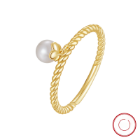 wholesale S925 Sterling Silver Yunchuan Jewelry Cultured Freshwater Pearl Ring, Simple and Versatile Women's Ring-14K gold, natural freshwater pearl  6