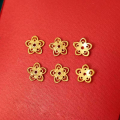 wholesale Metal S925 Silver Gold Plated 8mm Flower Spacer Beads for DIY Bracelet Necklace Stringing-0-2