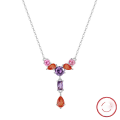 wholesale S925 Sterling Silver Y-Shaped Colored Zircon Pendant Necklace for Women Direct from Manufacturer Wholesale-0-4