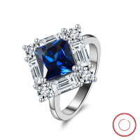 wholesale S925 Sterling Silver Jewelry, Light Luxury Super Sparkling Zircon Rings, Oval Zircon Wedding Rings-White gold, 6.6g>No. 6