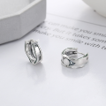 wholesale S925 Sterling Silver Korean Style Personalized English Wide Wave Pattern Drip Glaze Green Trendy Earrings-0-2