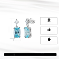 wholesale S925 Sterling Silver Cloud-Inspired Earrings with Synthetic Sapphire Large Drop Earrings for Women-0-1