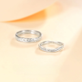 wholesale 925 Sterling Silver Ear of Wheat Couple Rings, Men's and Women's Minimalist Light Luxury Niche Ins Premium Design for Chinese Valentine's Day-0-1