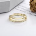 wholesale S925 Sterling Silver Double Layer Irregular Shape Inlaid Zircon Ring Fashion Commuting Light Luxury Style Versatile Accessories-0-2