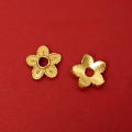 wholesale Gold-plated Silver Antique Flower Bead Cap, S925 Sterling Silver Gold-plated 9mm Spacer, Vintage Gold Components for DIY Bracelet Bead-0-6