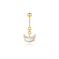 wholesale S925 Sterling Silver Geometric Zircon-accented Moonstone Sphere Vertical Spiral Helix Ear Cartilage Piercing Stud-Single gold #1