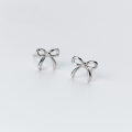 wholesale S925 Sterling Silver Bow Earrings for Women, Korean Style Fresh and Cute Simple Earrings E6411-0-0