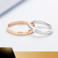 wholesale 18k white gold diamond ring 20-point wedding band for men couple's ring square diamond engraveable birthday gift-18K yellow>10 points