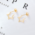 wholesale 925 Sterling Silver Minimalist Versatile Star Stud Earrings for Women, Plain Surface, Cross-Border Supply-0-2
