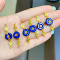 wholesale S925 silver gold-plated natural lapis lazuli accessory spacer bead hand plaque drop bracelet necklace DIY semi-finished product-0-20