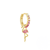 wholesale 925 Sterling Silver With Zircon Animal Goldfish Pendant Hoop Earrings, Popular In Europe And America, Heart-shaped Sparkling And Elegant Ins Earrings For Women-Single gold #4&gt;925 silver