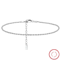 wholesale S925 Sterling Silver Ankle Chain with Layered Cross Shiny O-Link, Plated in 14K Gold, Factory Direct, Cross-Border-0-114