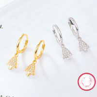 wholesale 925 Sterling Silver Christmas Tree Stud Earrings with Diamonds, Fashionable and Versatile Hoop Earrings for Women, Cross-Border New Product Jewelry Wholesale-Gold 925 silver