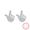 wholesale S925 sterling silver gold-plated ultra-sparkling zirconia drop earrings, manufacturer wholesale-0-91
