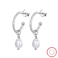 wholesale 925 Sterling Silver Cloud-pattern Earrings with Natural Freshwater Baroque Pipa Pearls, Direct from Manufacturer-0-5
