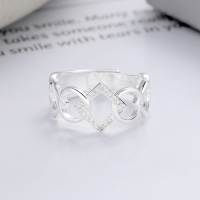 wholesale S925 Sterling Silver Cross-Border Minimalist Geometric Interlocking Loop Irregular Personality Open Ring-YDJ1117/approx. 3.1g>Adjustable opening